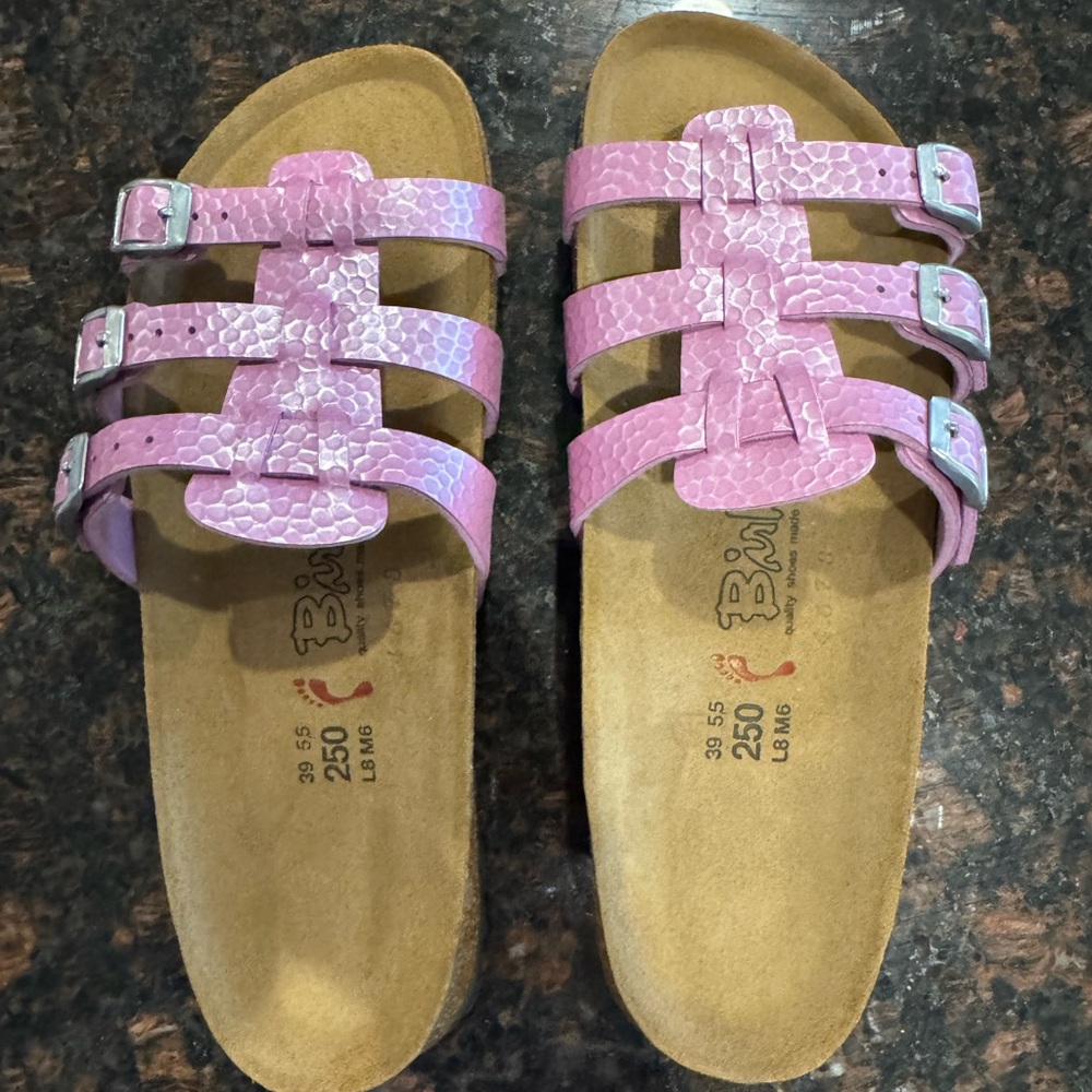 Purple Birkenstock sandals